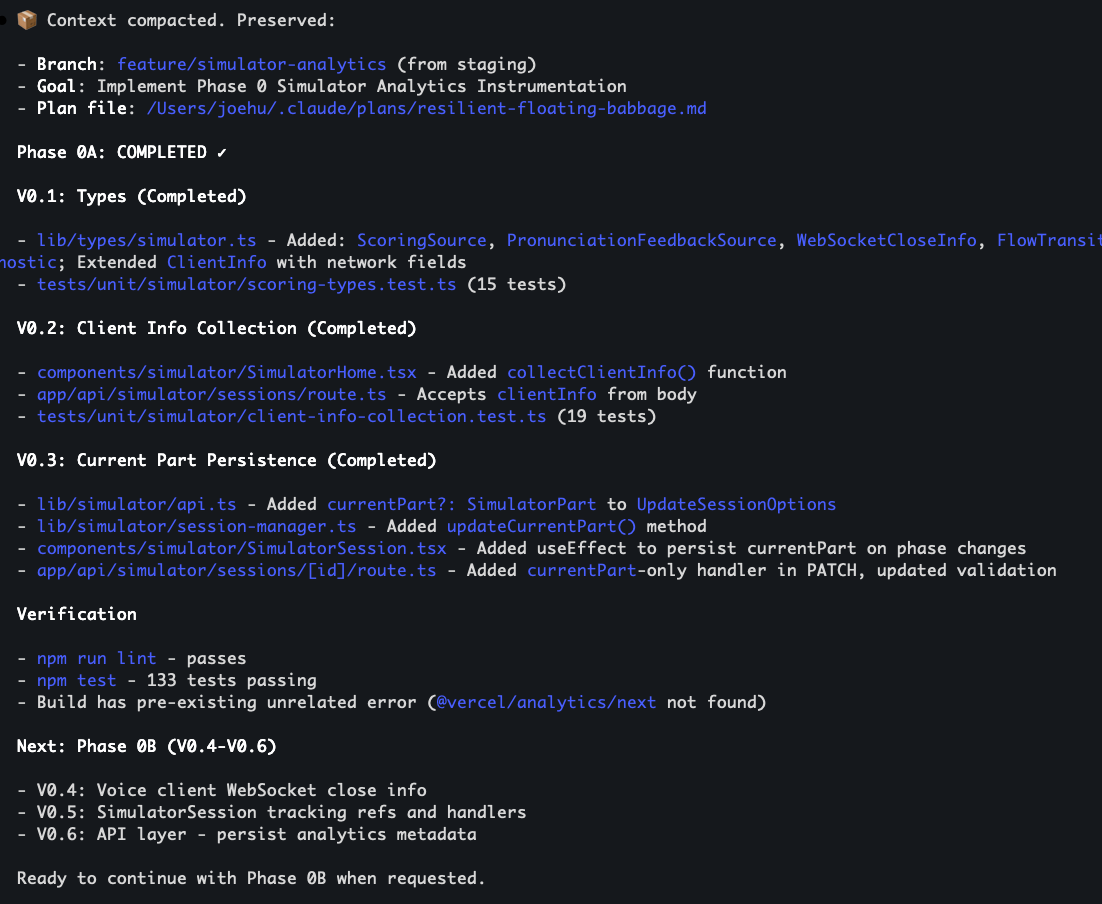 Auto Compact Notification